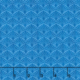 Rooster Reverie - Scallop Blue Yardage