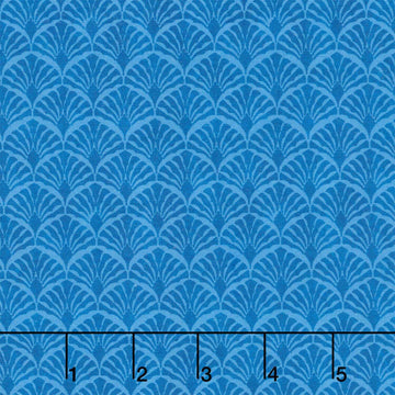 Rooster Reverie - Scallop Blue Yardage