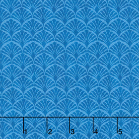 Rooster Reverie - Scallop Blue Yardage