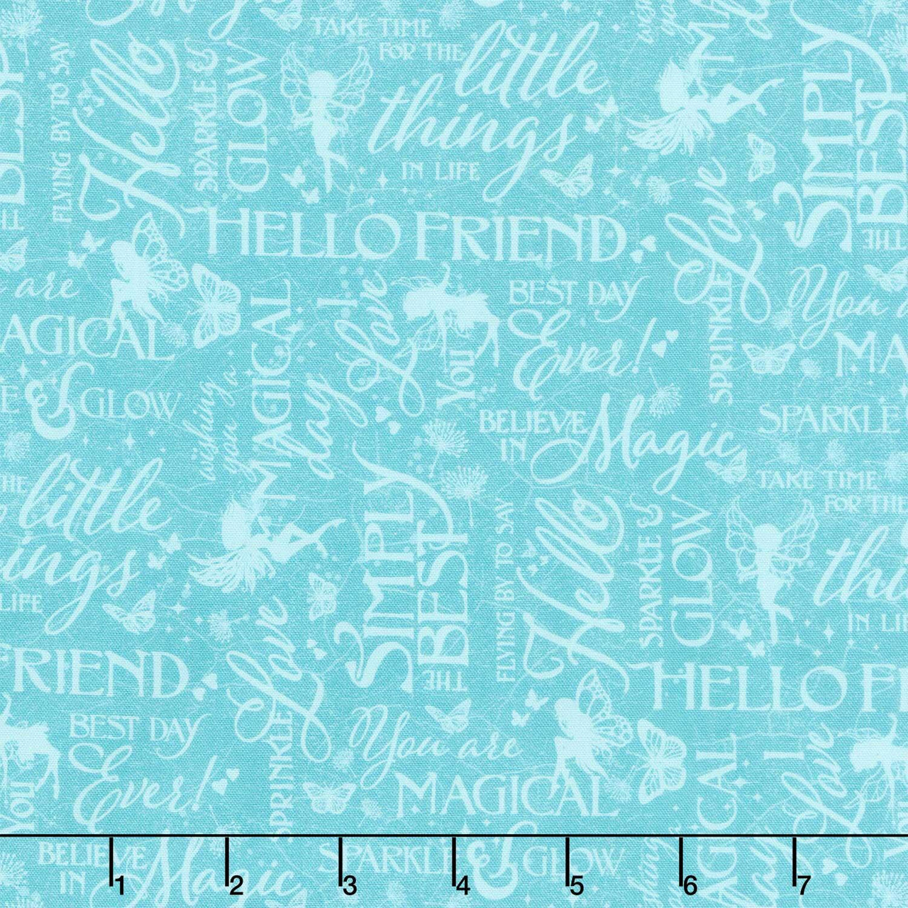 Fairy Boutique - Sparkle & Glow Teal Yardage