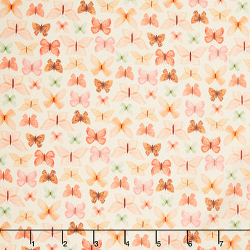 Petal Pixies - Spread Your Wings Ivory Yardage