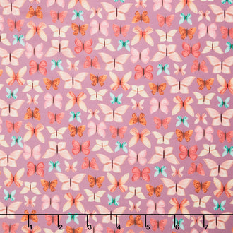 Petal Pixies - Spread Your Wings Purple Yardage