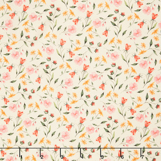 Petal Pixies - Pretty Sprigs Ivory Yardage