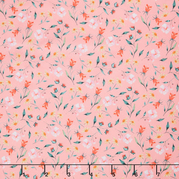 Petal Pixies - Pretty Sprigs Pink Yardage