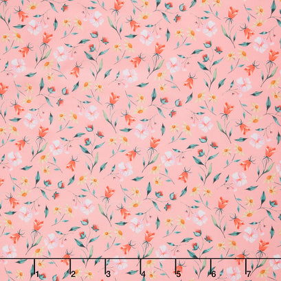 Petal Pixies - Pretty Sprigs Pink Yardage