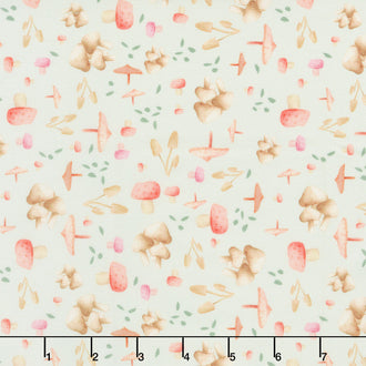 Petal Pixies - Mushroom Garden Mist Yardage