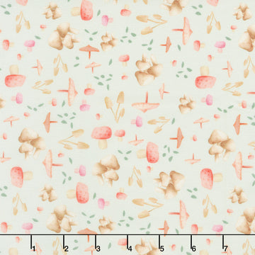 Petal Pixies - Mushroom Garden Mist Yardage