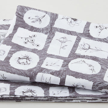 Floral Patches Graphite 2 Yard Cut