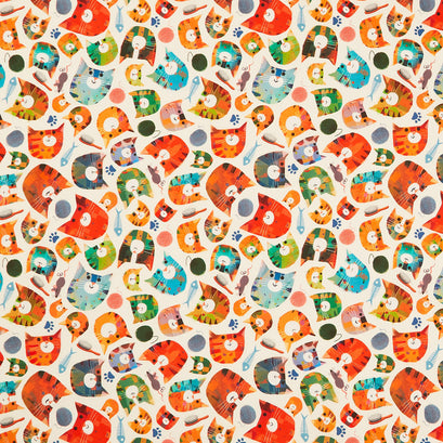 Fur-Ever Friends - Silly Kitty Ivory Yardage