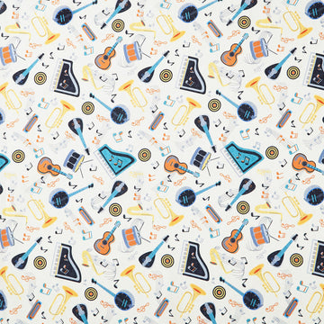 Feeling Jazzy - Live Jazz Ivory Multi Cotton Yardage