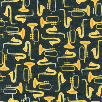 Feeling Jazzy - Duet Black Multi Cotton Yardage