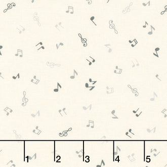 Feeling Jazzy - Music Notes Ivory Yardage