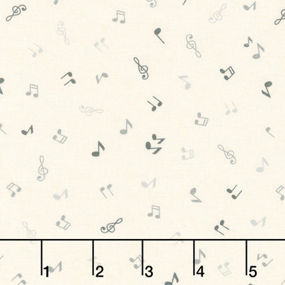 Feeling Jazzy - Music Notes Ivory Yardage