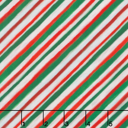 Meowy Christmas - Christmas Stripe Wrapping Paper Yardage