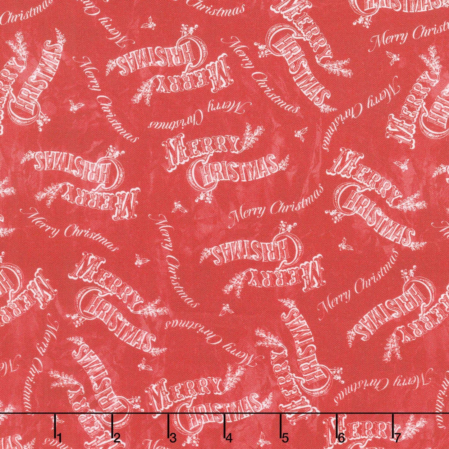 Jolly Christmas - Merry Christmas Red Cotton Yardage