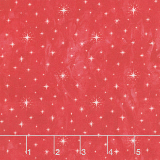 Jolly Christmas - Twinkle Stars Red Cotton Yardage