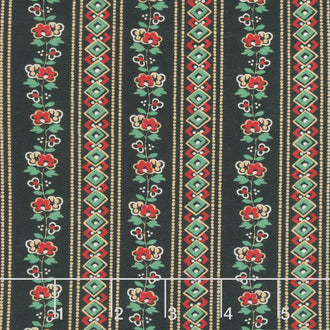 Circa - Turkey Red Meander Black Yardage