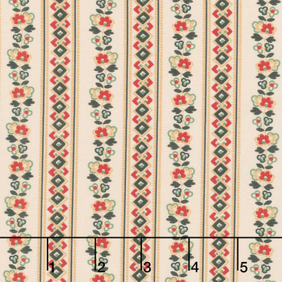 Circa - Turkey Red Meander Cream Yardage