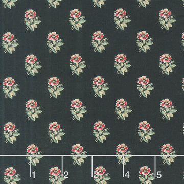 Circa - Turkey Red Corsage Black Yardage