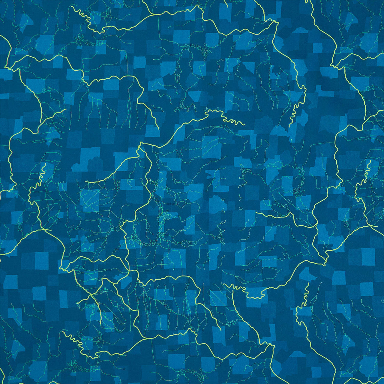 Missouri Shop Hop 2025 - Flowing Rivers Blue Yardage