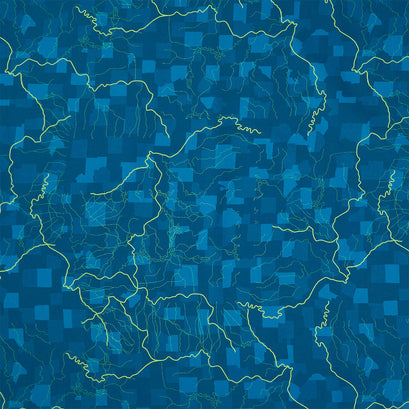 Missouri Shop Hop 2025 - Flowing Rivers Blue Yardage