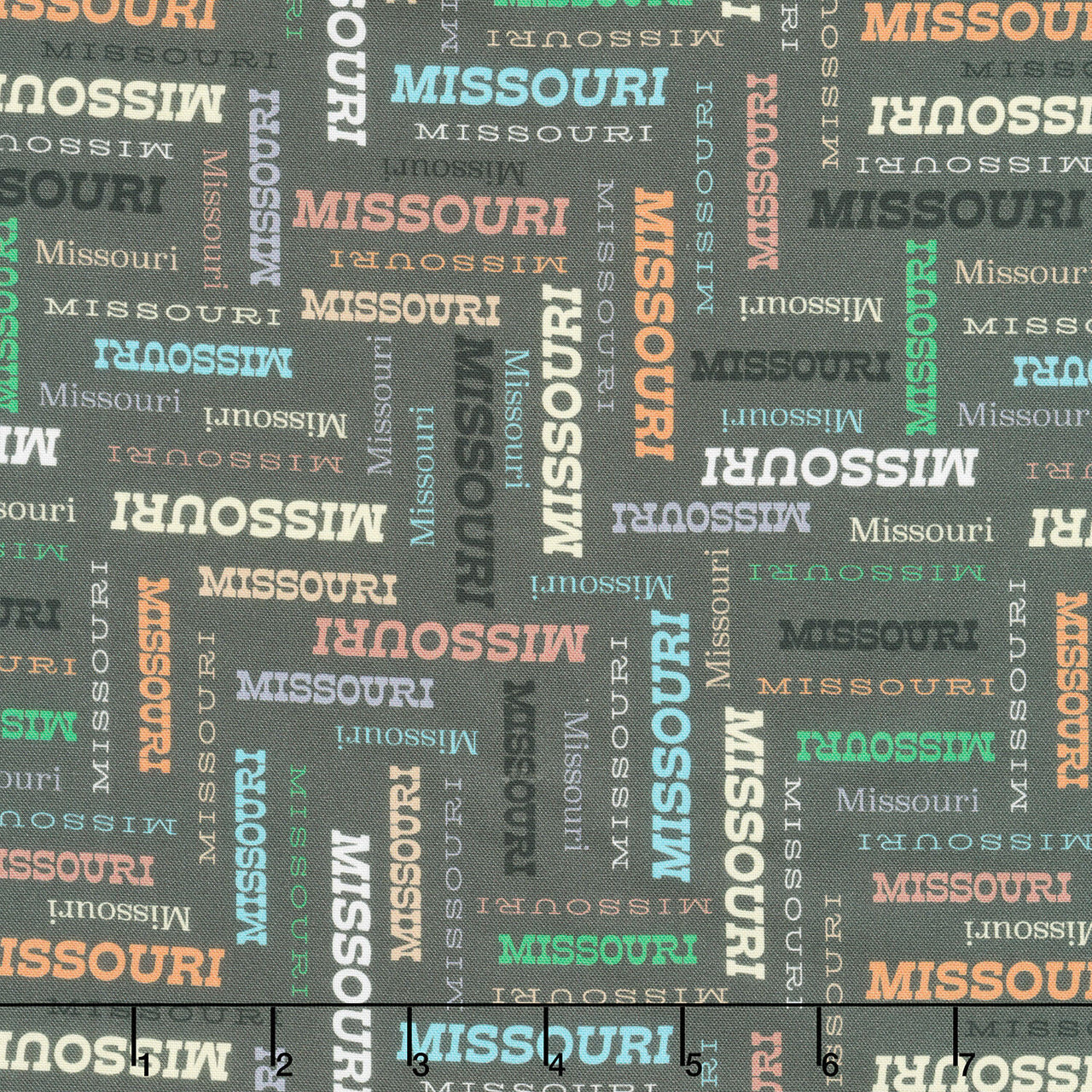 Missouri Shop Hop 2025 - Missouri, Our Home Charcoal Yardage