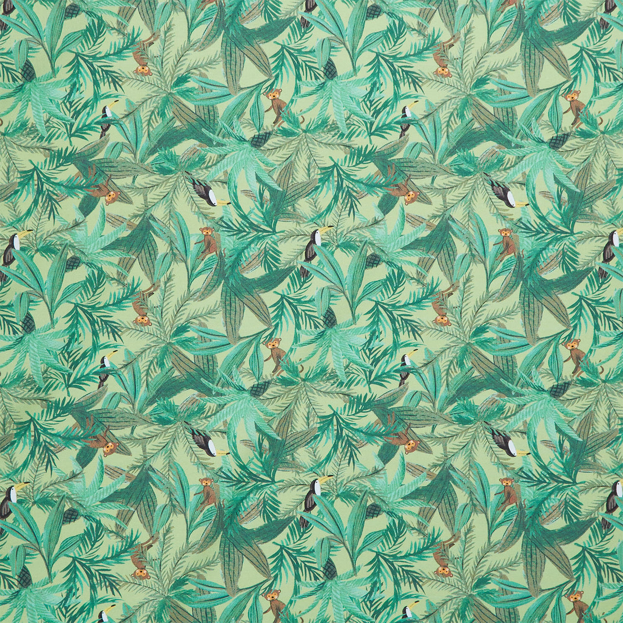 King of the Jungle - Canopy Creatures Bright Leaf Yardage