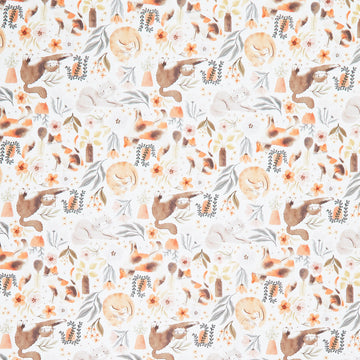 Petal and Purr - Purrflect Plants White Yardage
