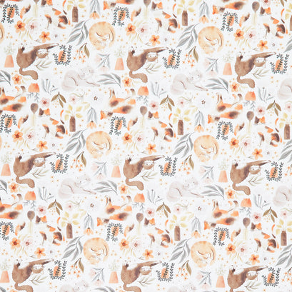 Petal and Purr - Purrflect Plants White Yardage