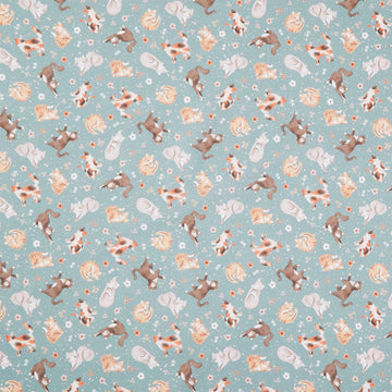 Petal and Purr - Feline Friends Sage Yardage