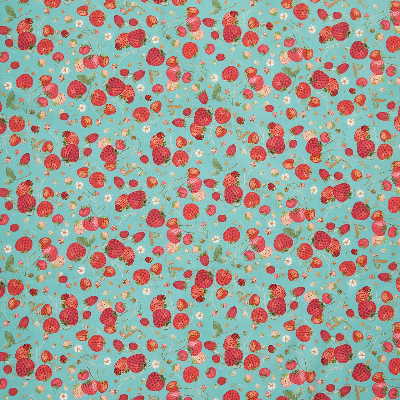 Forest Fruits - Strawberries Teal Yardage