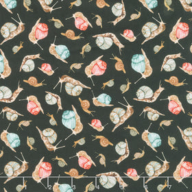 Forest Fruits - Snails Black Yardage