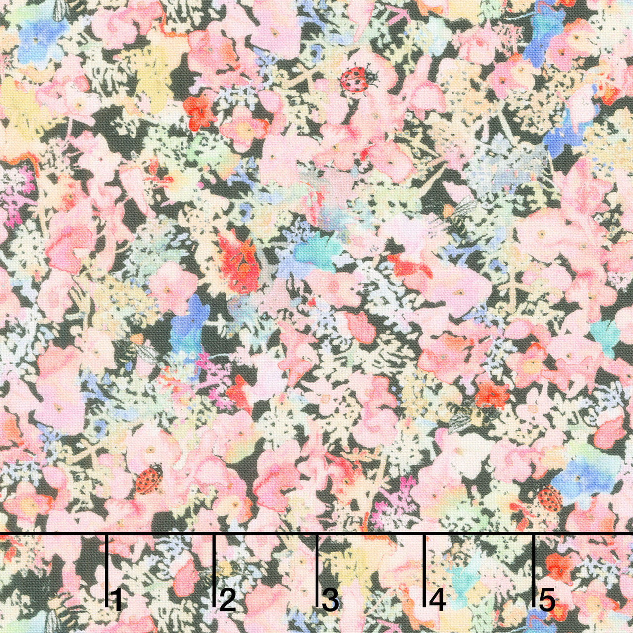 Forest Fruits - Sweet Pollen Charcoal Yardage