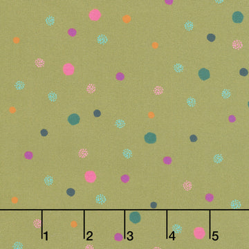 Dayspring - Dot Olive Yardage