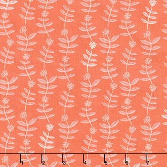 Lush Life - Flower Chain Coral Yardage