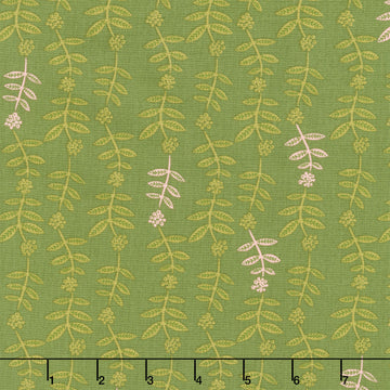 Lush Life - Flower Chain Olive Yardage