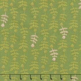 Lush Life - Flower Chain Olive Yardage