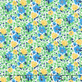 Merry Go Round - Packed Petals Blue Yardage