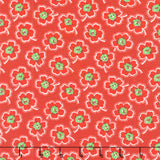 Merry Go Round - Ditzy Dotted Floral Red Yardage