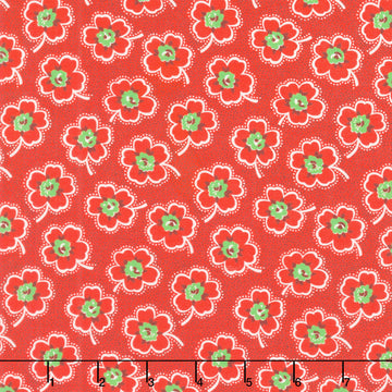 Merry Go Round - Ditzy Dotted Floral Red Yardage