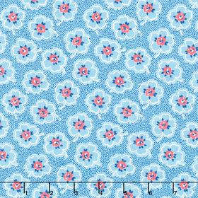 Merry Go Round - Ditzy Dotted Floral Blue Yardage