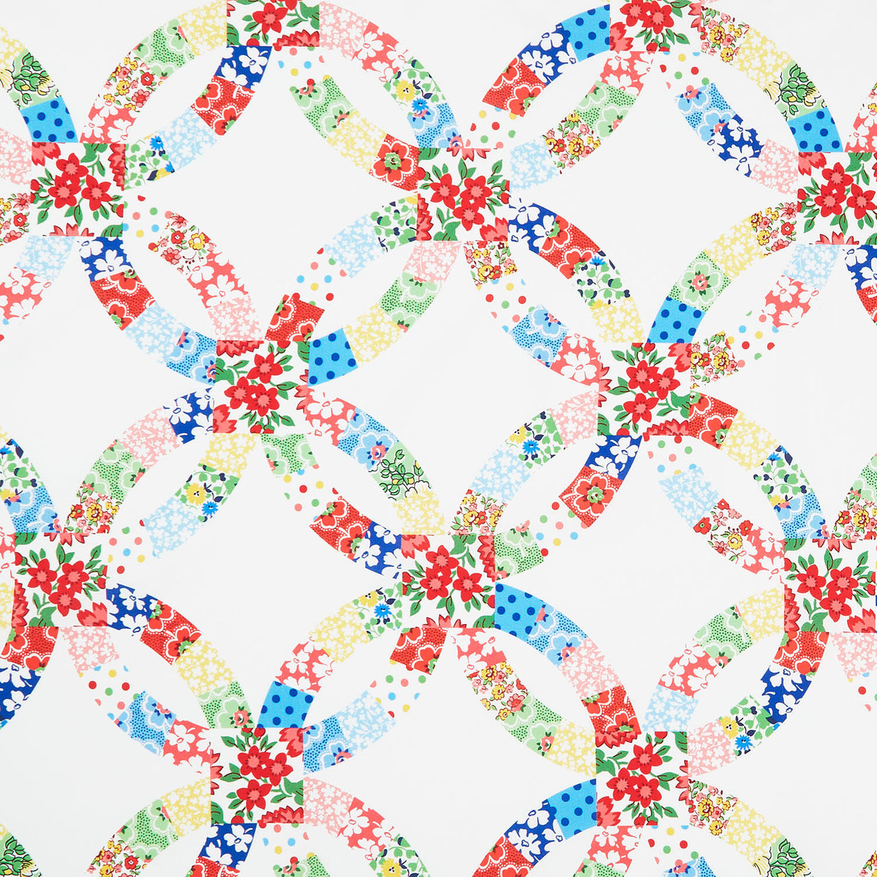 Merry Go Round Double Wedding Ring Multi 108" Wide Backing