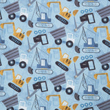 Diggers and Dozers - Construction Site Blue Collar Yardage