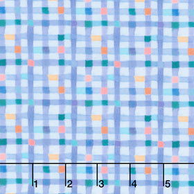 Cats Around Town - Pawsome Plaid Cornflower Yardage