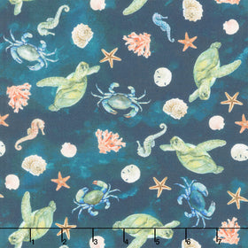 Ocean Life - Undersea Life Deep Yardage