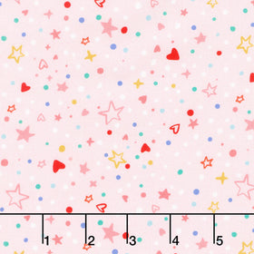 Rainbow Vale - Confetti Sparkle Pale Pink Yardage