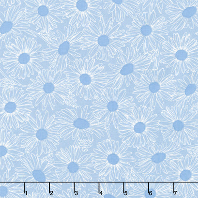 Front Porch - Daisy Field Powder Blue Yardage