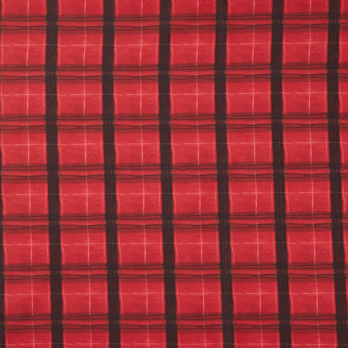 Windowpane Red Plaid The Plaid One - Window Pane Plaid Carn Red Yardage