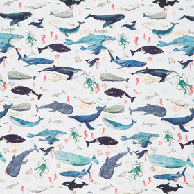 Deep Blue - Creatures of the Sea Foam Yardage