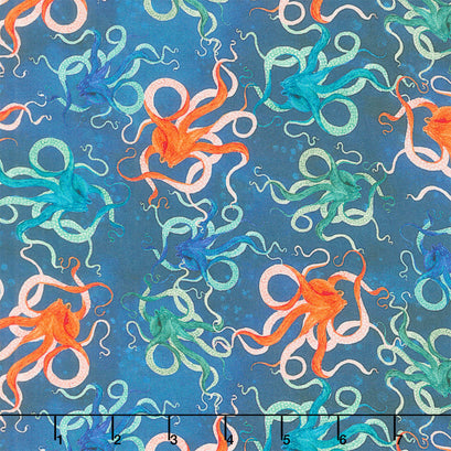 Deep Blue - Octopodes Deep Blue Yardage